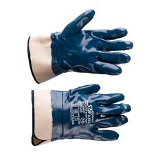 Перчатки х/б нефтемаслостойкие с нитриловым покрытием Technogloves Скай Воркер синие/белые 10 (XL) (8553_10)