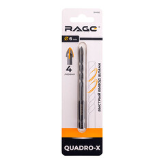 Сверло по плитке и стеклу спиральное Rage Quadro-X HEX 6х100 мм (554082)