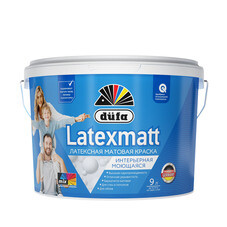 Краска интерьерная Dufa Latexmatt латексная моющаяся бесцветная 9 л