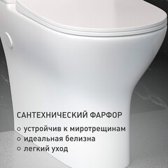 Унитаз-компакт Сorsa Deco FX безободковый с горизонтальным выпуском с сиденьем дюропласт микролифт белый (TPFX610SR) - фото 8