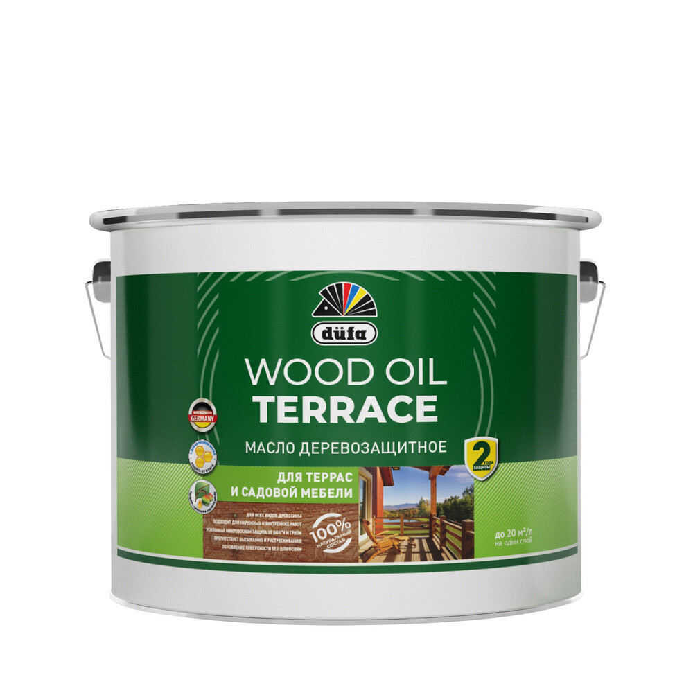 Изображение товара Масло Dufa Wood Oil Terrace для террас бесцветное 9 л