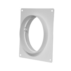 Изображение товара Накладка для круглых воздуховодов настенная ВА ВЕНТ с фланцем пластиковая 150х150 мм d100 мм