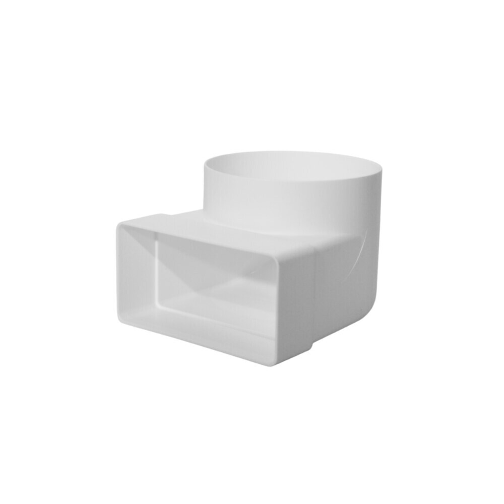 Изображение товара Колено пластиковое для плоских воздуховодов 55х110 мм с круглыми d100 мм