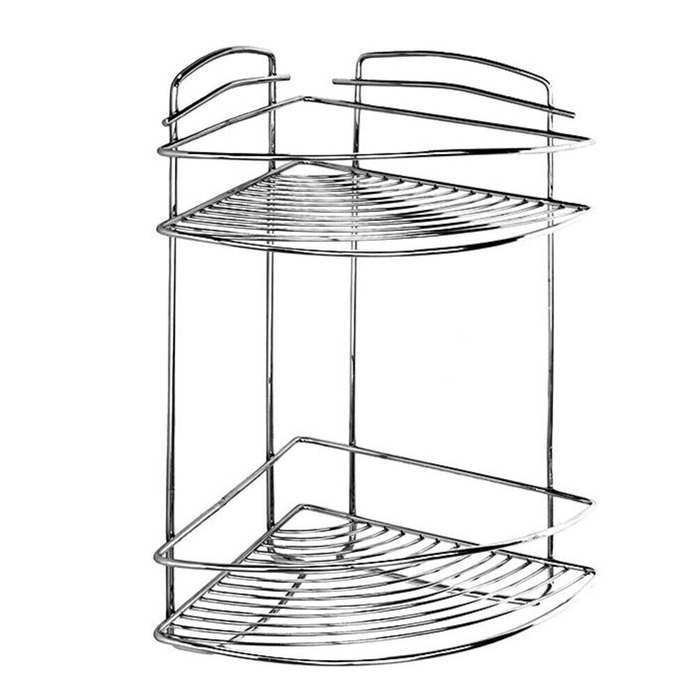 Изображение товара Полка для ванной Milardo угловая двухъярусная 220х358х220 мм нержавеющая сталь хром (209WC20M44)