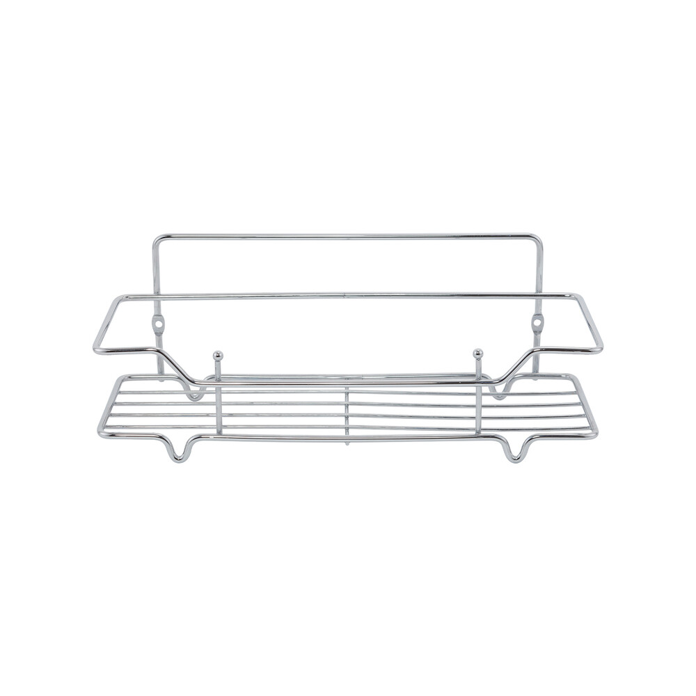 Изображение товара Полка для ванной Milardo с крючками 350х113х136 мм нержавеющая сталь хром (GRICS1CM44)