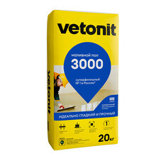 Ровнитель (наливной пол) финишный Weber.vetonit 3000 самовыравнивающийся 20 кг