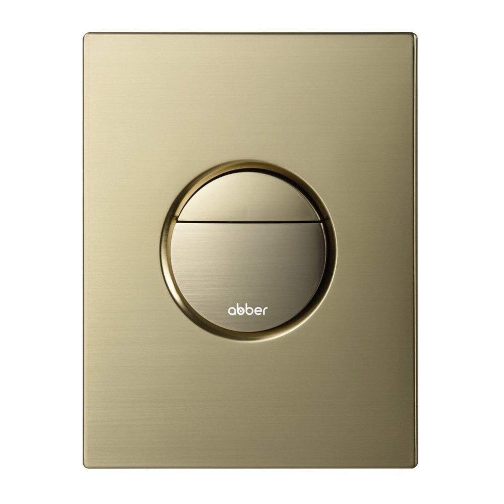 Изображение товара Клавиша смыва Abber AC0126BG 2-режимная пневматическая золото брашированное