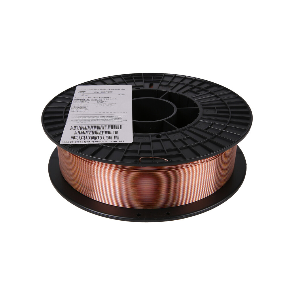Изображение товара Сварочная проволока для полуавтомата Esab омедненная d1 мм сплошного сечения 5 кг (2323104600)