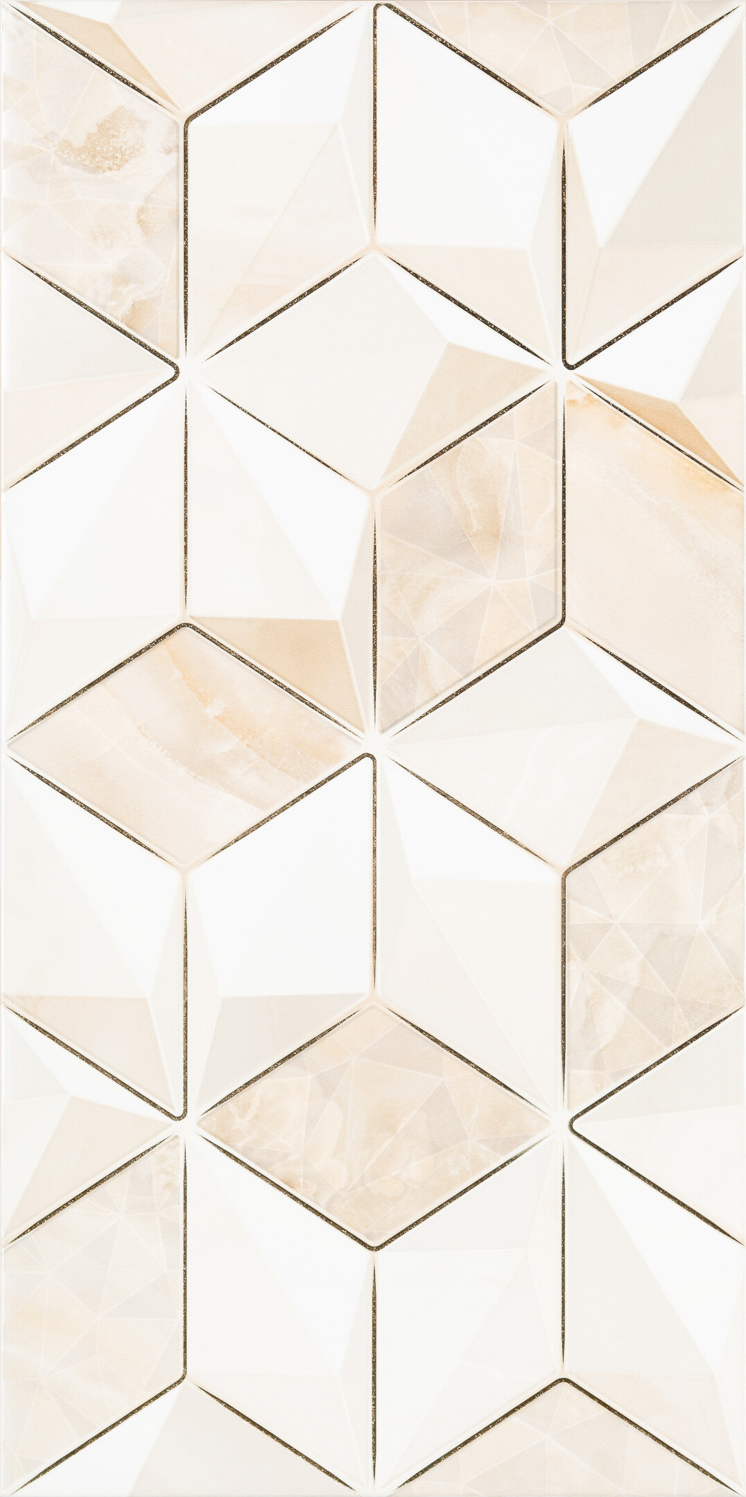 Изображение товара Плитка декор Alma Ceramica Nevada геометрия бежевая 500x249x7,5 мм