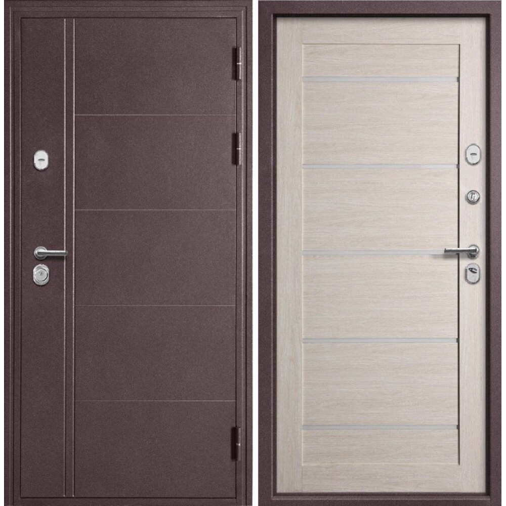Изображение товара Дверь входная с терморазрывом Теплолюкс Вектор царга правая букле шоколад - дуб манчестер 860х2050 мм