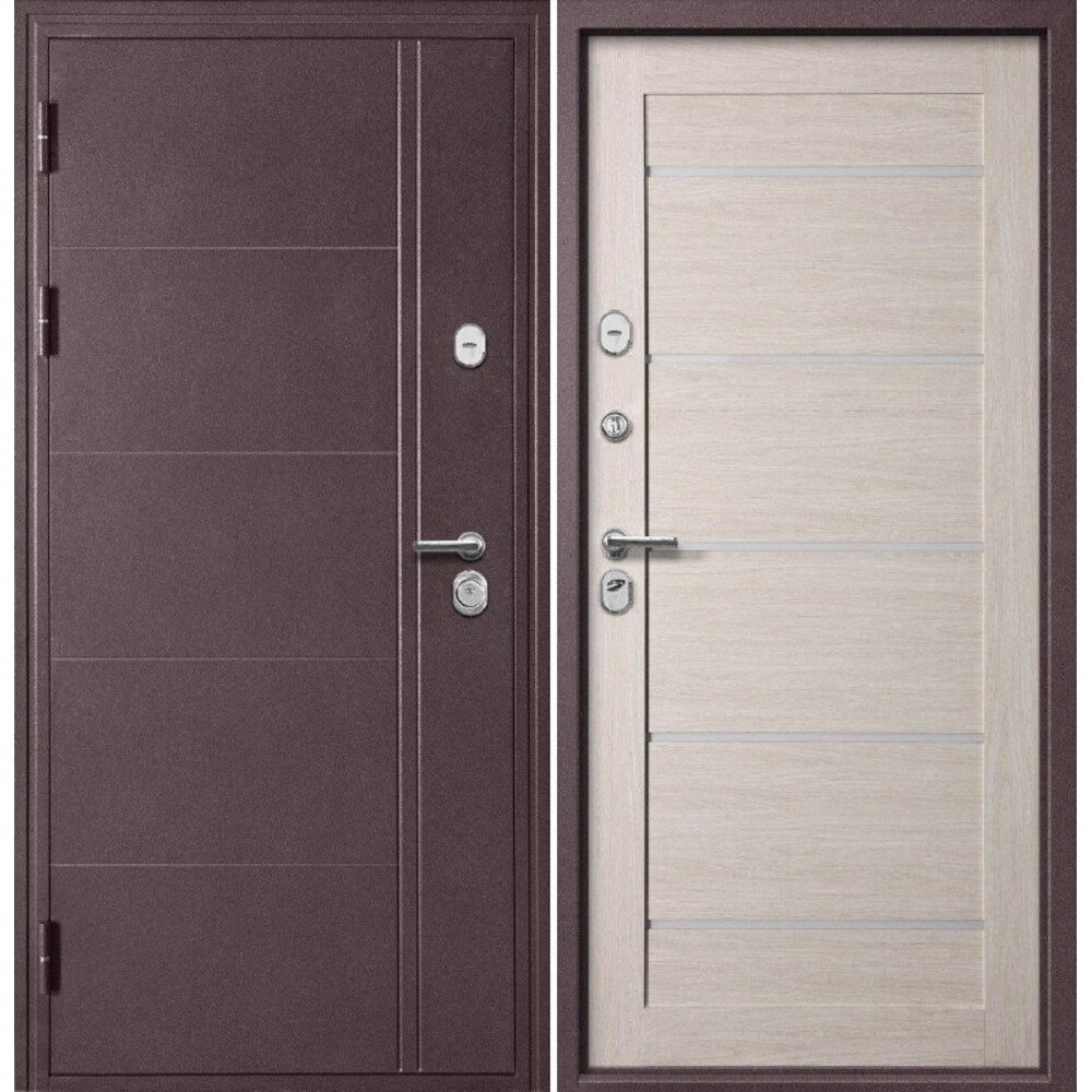 Изображение товара Дверь входная с терморазрывом Теплолюкс Вектор царга левая букле шоколад - дуб манчестер 960х2050 мм