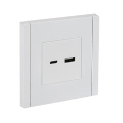 Розетка IEK Forte&Piano FP251 встраиваемая белая с USB-A/ Type-C (FP-U22-018-K01)