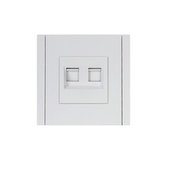 Розетка компьютерная IEK Forte&Piano FP233 встраиваемая белая 2хRJ45 (FP-K20-1-K01)