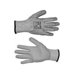 Изображение товара Перчатки нейлоновые 2 нити с полиуретановым покрытием антипорезные Technogloves Катлер серые 10 (XL)