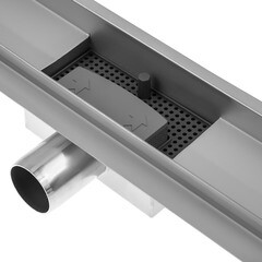 Лоток душевой Ore с гидрозатвором 500х60 мм d40 мм решетка из нержавеющей стали (Drain H2) - фото 6