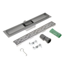 Лоток душевой Ore с гидрозатвором 500х60 мм d40 мм решетка из нержавеющей стали (Drain H2) - фото 5