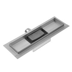 Лоток душевой Ore с гидрозатвором 300х65 мм d40 мм решетка из нержавеющей стали (Drain H3) - фото 8