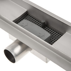 Лоток душевой Ore с гидрозатвором 300х65 мм d40 мм решетка из нержавеющей стали (Drain H3) - фото 2