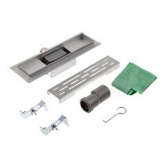 Лоток душевой Ore с гидрозатвором 300х65 мм d40 мм решетка из нержавеющей стали (Drain H3) - фото 6