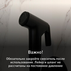 Смеситель с гигиеническим душем встраиваемый Corsa Deco со скрытой частью в комплекте черный (HF003B) - фото 8