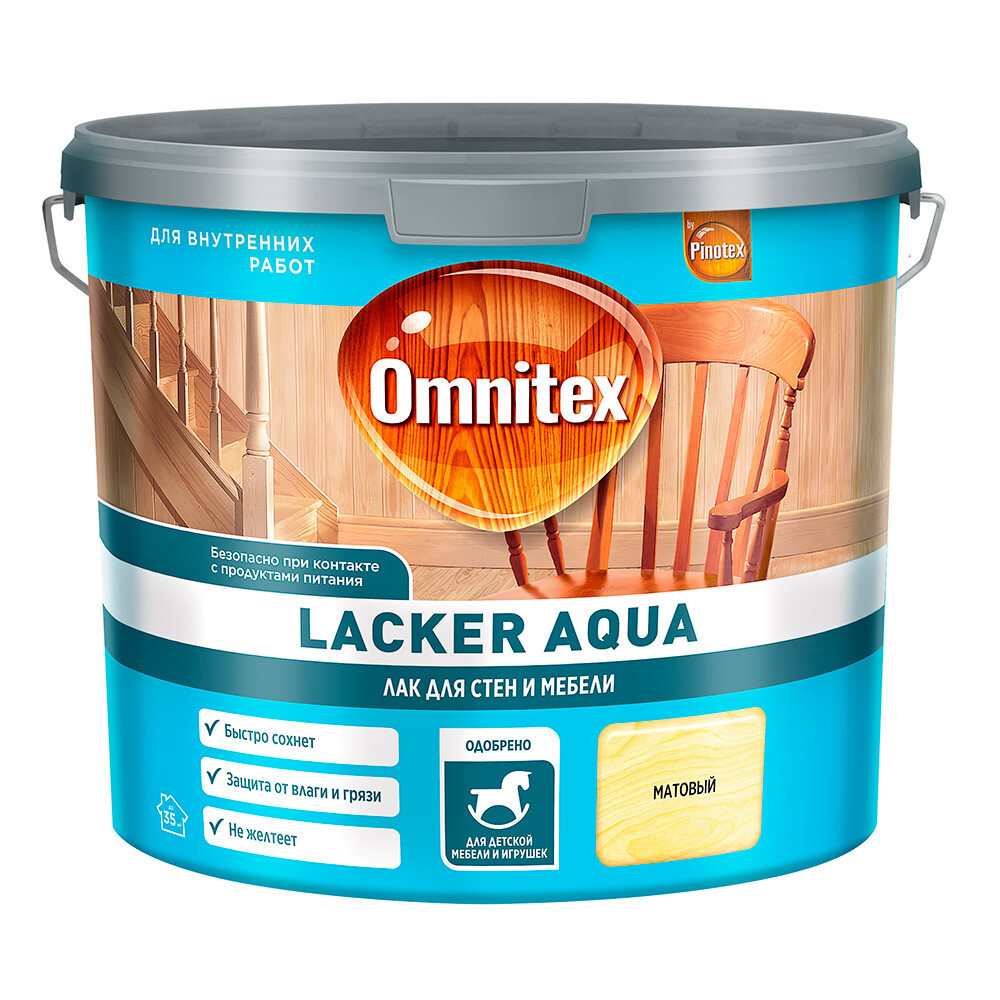 Изображение товара Акриловый лак Pinotex Omnitex Lacker Aqua 2,7 л матовый для внутренних работ