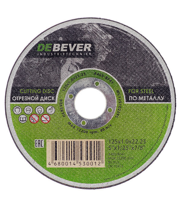 Изображение товара Круг отрезной по металлу Debever 125х22х1 мм (WC12510229S/30012)