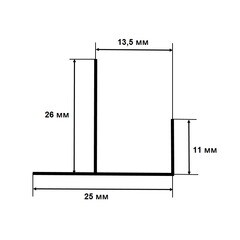 F-профиль алюминиевый 3 м 1 мм - фото 2