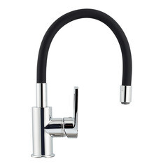 Изображение товара Смеситель для кухни Rossinka Z хром/черный с гибким изливом однорычажный (Z35-35U-Black)