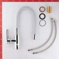 Смеситель для кухни Rossinka Z хром/серый с гибким изливом однорычажный (Z35-35U-Gray) - фото 6