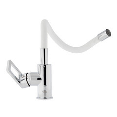 Смеситель для кухни Rossinka Z хром/белый с гибким изливом однорычажный (Z35-35U-White) - фото 14