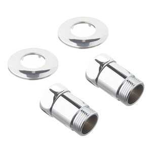 Соединитель прямой для полотенцесушителя 1 ВР(г) х 1 НР(ш) хром (2 шт.)