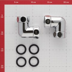 Соединитель угловой для полотенцесушителя 1 ВР(г) х 1 ВР(г) хром (2 шт.) - фото 5