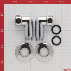 Соединитель угловой для полотенцесушителя 1 ВР(г) х 3/4 НР(ш) хром (2 шт.) - фото 3