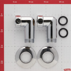 Соединитель угловой для полотенцесушителя 1 ВР(г) х 1 НР(ш) хром (2 шт.) - фото 2