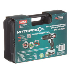 Дрель-шуруповерт ударная аккумуляторная Интерскол ДАУ-13/18ВК 18 В 1,5 Ач Li-Ion 2 АКБ иЗУ (573.1.2.70) - фото 5