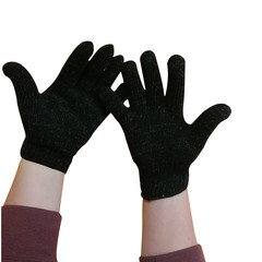 Перчатки шерстяные утепленные черные 10 (XL) - фото 6