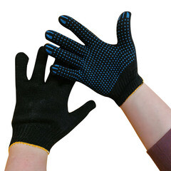 Перчатки х/б 4 нити с ПВХ покрытием черные 9 (L) - фото 13