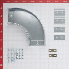 Угол для лотка горизонтальный 90° DKC 100х50 мм с креплением (36002K) - фото 2