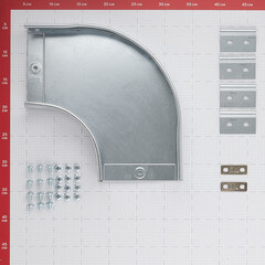 Угол для лотка горизонтальный 90° DKC 150х50 мм с креплением (36003K) - фото 3