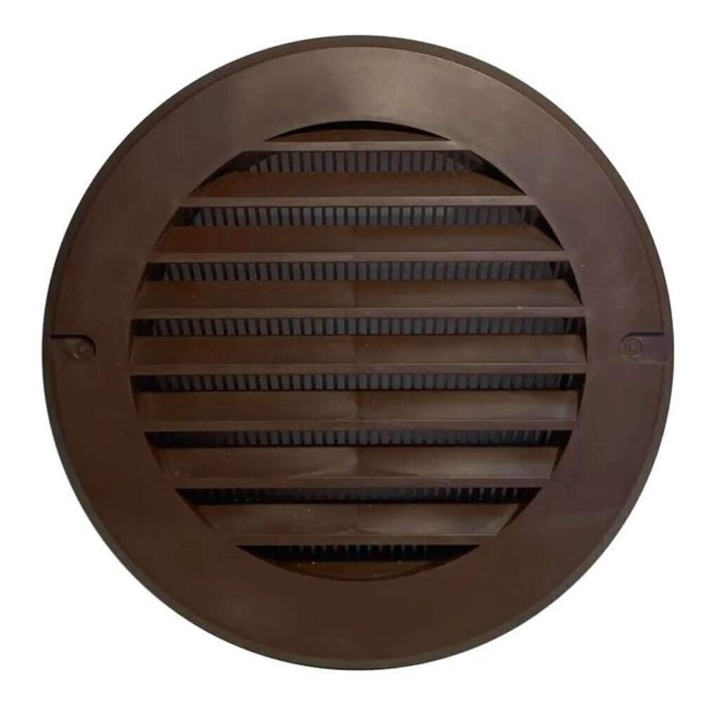 Изображение товара Решетка вентиляционная пластиковая приточно-вытяжная d125 мм с сеткой коричневая