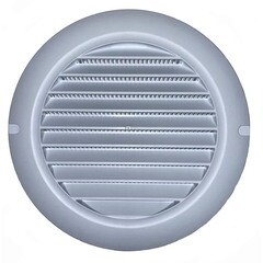 Изображение товара Решетка вентиляционная пластиковая приточно-вытяжная Центр Тагис d125 мм с сеткой белая (55 шт.)