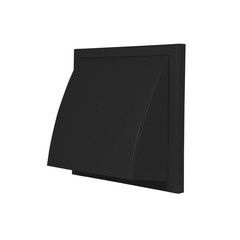 Изображение товара Выход вентиляционный стенной Центр Тагис с обратным клапаном и с фланцем d125/150 мм пластиковый 185х185 мм графит