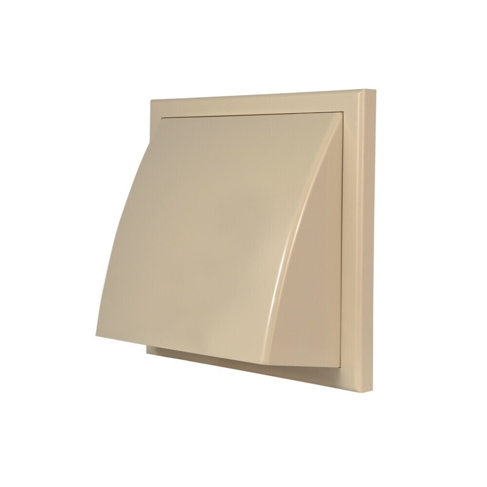 Изображение товара Выход вентиляционный стенной Центр Тагис с обратным клапаном и с фланцем d100/125 мм пластиковый 155х155 мм слоновая кость