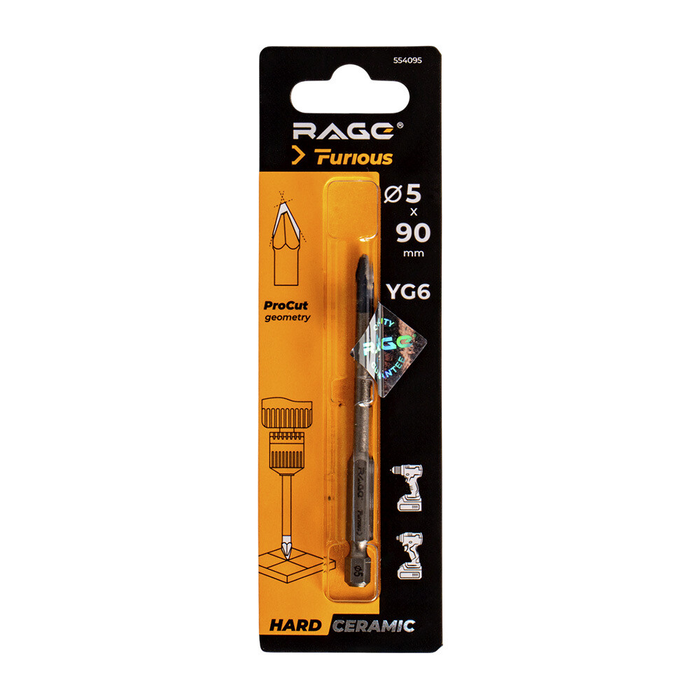 Изображение товара Сверло по керамограниту Rage Furious Hard Ceramic HEX 5х90 мм (554095)