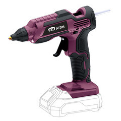 Изображение товара Пистолет клеевой аккумуляторный КМ АТОМ 18 В без АКБ и ЗУ (CHGG-181)