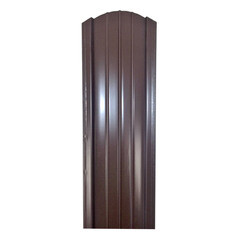 Евроштакетник двухсторонний полукруглый 0,45 мм 105х2000 мм коричневый RAL 8017 фигурный срез - фото 2