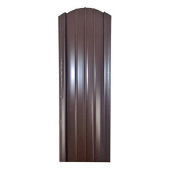 Евроштакетник двухсторонний полукруглый 0,45 мм 105х1800 мм коричневый RAL 8017 фигурный срез - фото 2