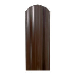 Евроштакетник двухсторонний П-образный 0,45 мм 118х2000 мм коричневый RAL 8017 фигурный срез - фото 2