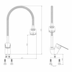 Смеситель для кухни Rossinka S хром с гибким изливом однорычажный (S35-26) - фото 2
