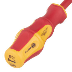 Отвертка диэлектрическая плоская 6,5х150 мм 1000 В Кобальт (646-461) - фото 5